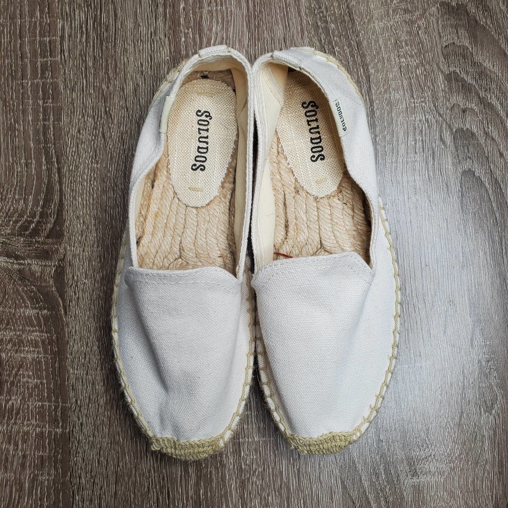 SOLUDOS White Round Toe Slip On Platform Smoker Espadrille Shoes Sz 5.5 - Picture 6 of 10